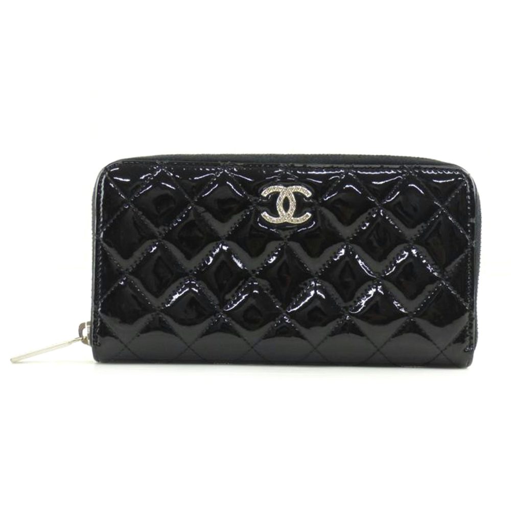 Chanel Enamel Round Wallet Bag Black